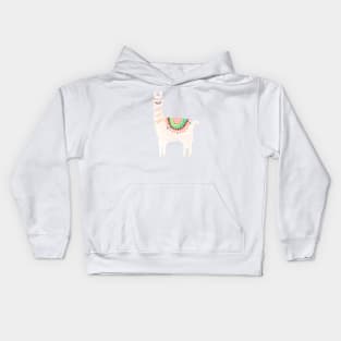 Watercolor llama Kids Hoodie